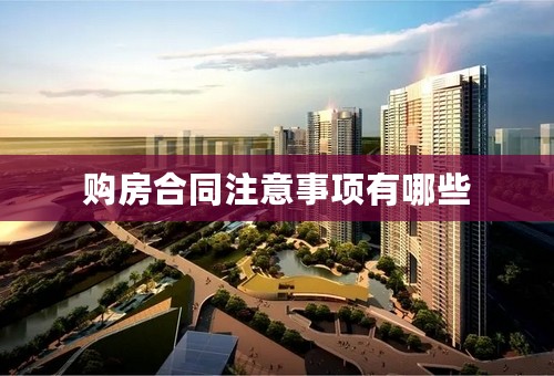 购房合同注意事项有哪些