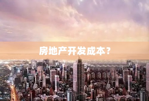 房地产开发成本？