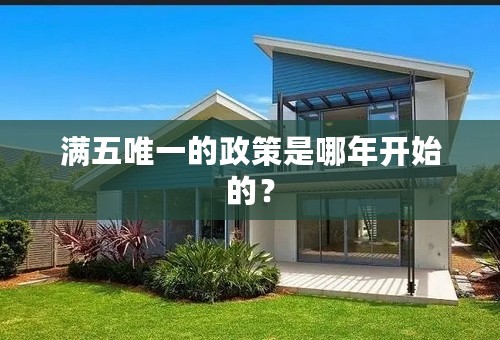 满五唯一的政策是哪年开始的？