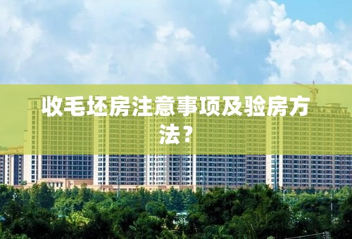 收毛坯房注意事项及验房方法？