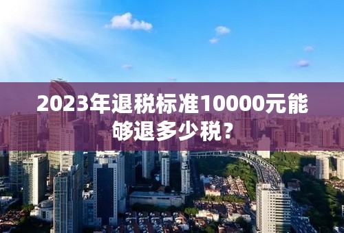 2023年退税标准10000元能够退多少税？