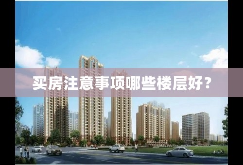 买房注意事项哪些楼层好？