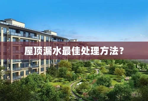 屋顶漏水最佳处理方法？