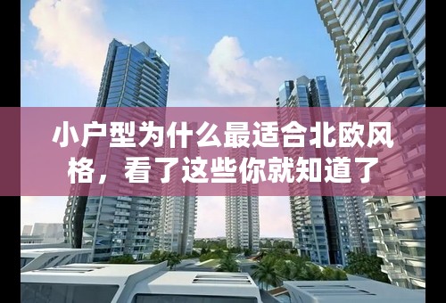 小户型为什么最适合北欧风格，看了这些你就知道了