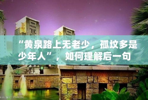 “黄泉路上无老少，孤坟多是少年人”，如何理解后一句？