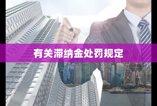 有关滞纳金处罚规定