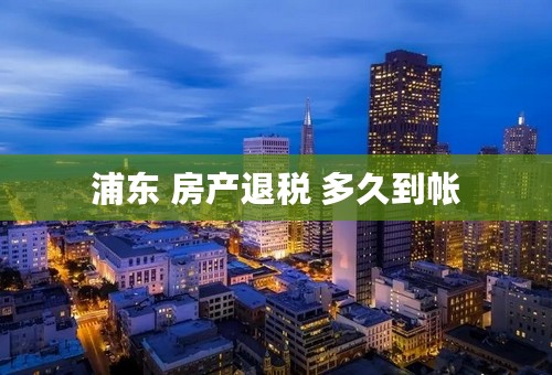浦东 房产退税 多久到帐