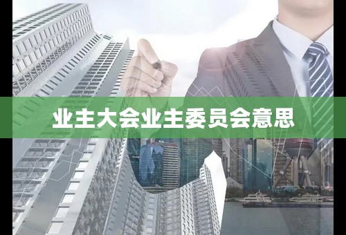 业主大会业主委员会意思