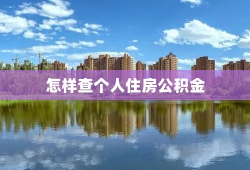 怎样查个人住房公积金