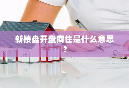 新楼盘开盘商住是什么意思？