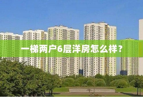 一梯两户6层洋房怎么样？