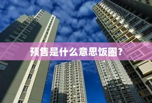 预售是什么意思饭圈？