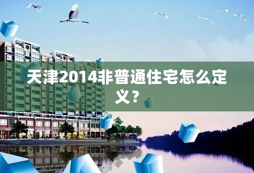 天津2014非普通住宅怎么定义？