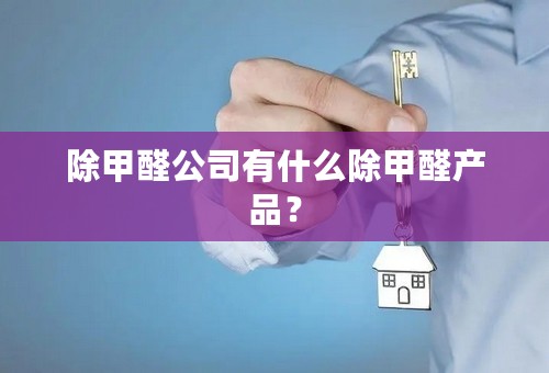 除甲醛公司有什么除甲醛产品？