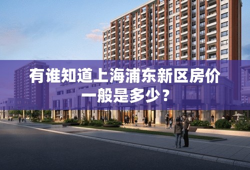 有谁知道上海浦东新区房价一般是多少？