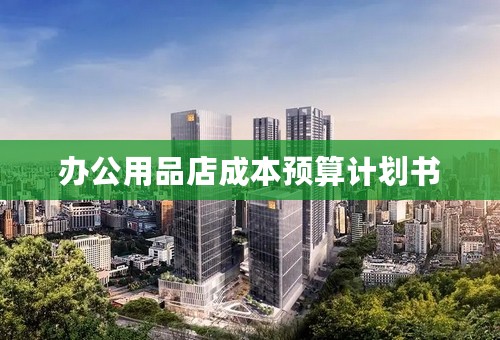 办公用品店成本预算计划书