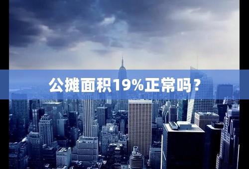 公摊面积19%正常吗？