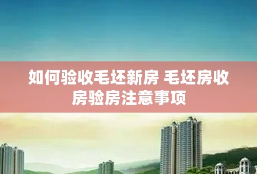 如何验收毛坯新房 毛坯房收房验房注意事项