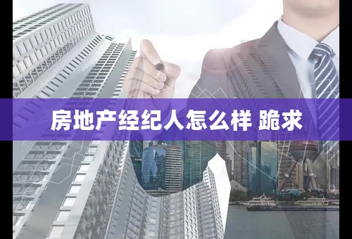 房地产经纪人怎么样 跪求