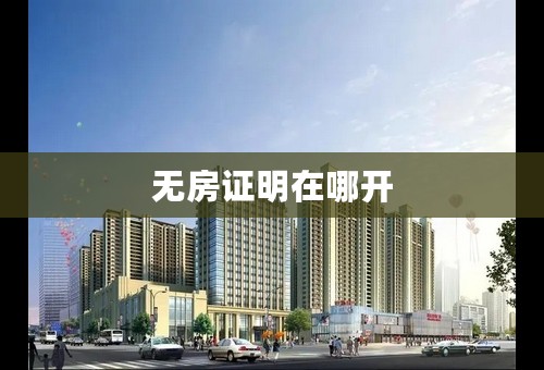无房证明在哪开