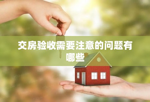 交房验收需要注意的问题有哪些