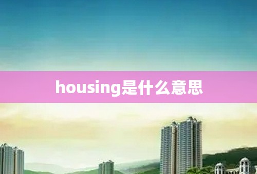 housing是什么意思