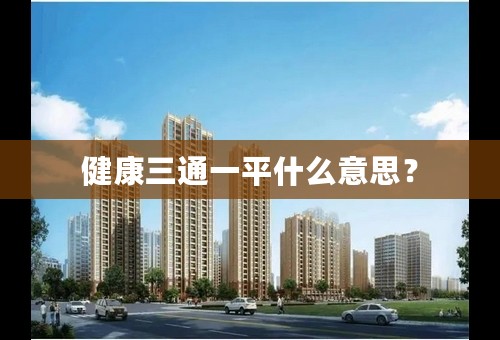 健康三通一平什么意思？
