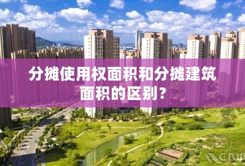 分摊使用权面积和分摊建筑面积的区别？
