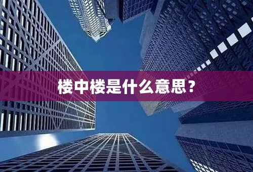 楼中楼是什么意思？