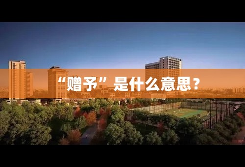 “赠予”是什么意思？