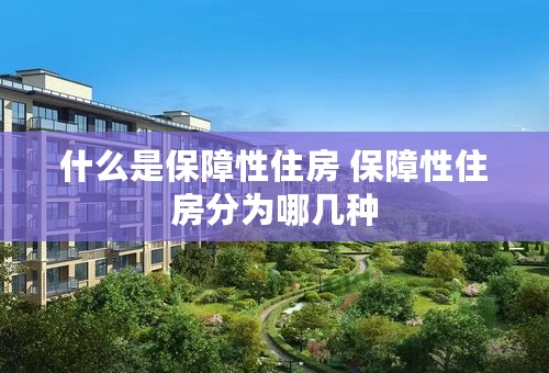什么是保障性住房 保障性住房分为哪几种