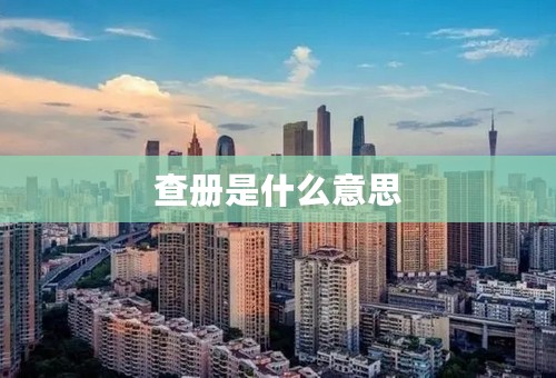 查册是什么意思