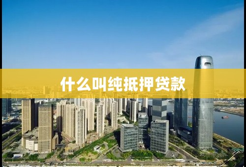 什么叫纯抵押贷款