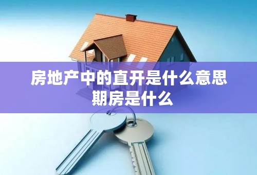 房地产中的直开是什么意思  期房是什么