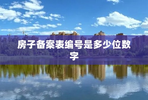 房子备案表编号是多少位数字