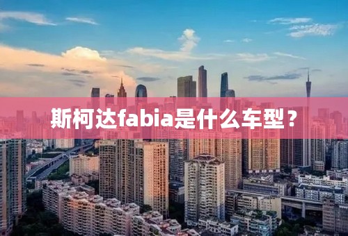 斯柯达fabia是什么车型？