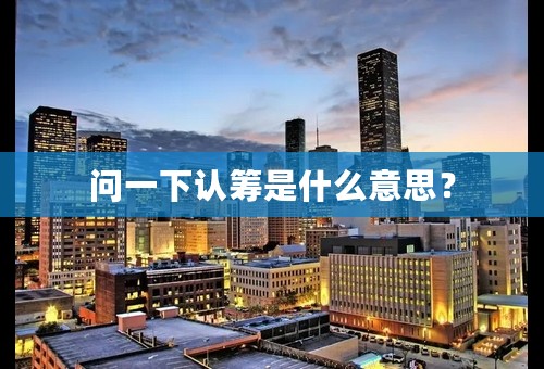 问一下认筹是什么意思？