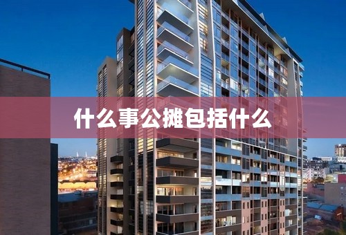 什么事公摊包括什么