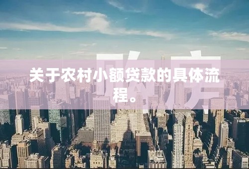 关于农村小额贷款的具体流程。