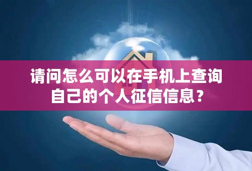 请问怎么可以在手机上查询自己的个人征信信息？