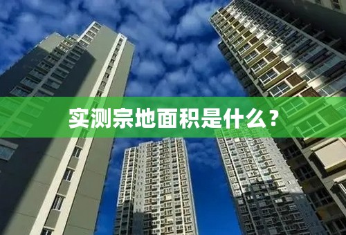 实测宗地面积是什么？
