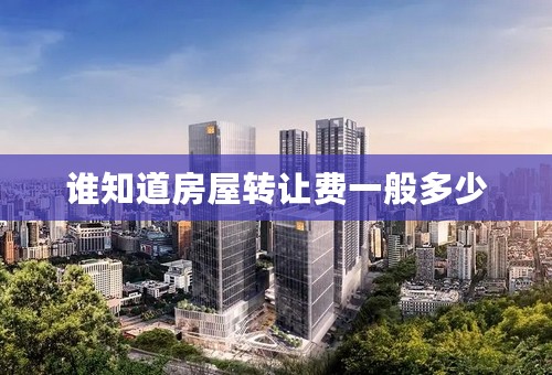 谁知道房屋转让费一般多少