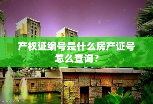 产权证编号是什么房产证号怎么查询？