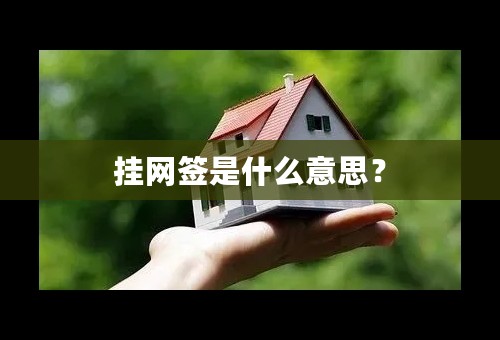 挂网签是什么意思？