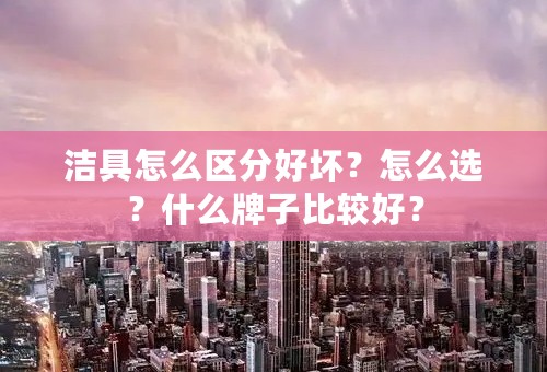 洁具怎么区分好坏？怎么选？什么牌子比较好？