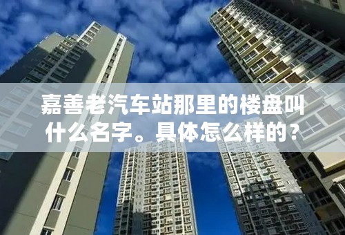 嘉善老汽车站那里的楼盘叫什么名字。具体怎么样的？