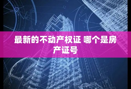 最新的不动产权证 哪个是房产证号