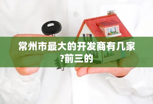 常州市最大的开发商有几家?前三的