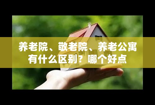 养老院、敬老院、养老公寓有什么区别？哪个好点
