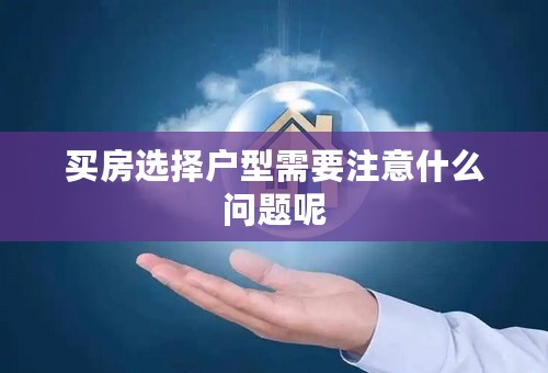 买房选择户型需要注意什么问题呢